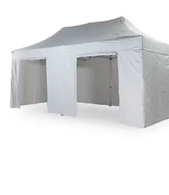 Bílý party stan 3 × 6 m s bočnicemi